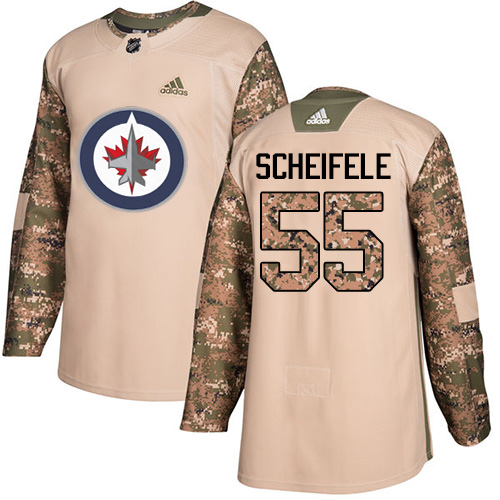 Adidas Jets #55 Mark Scheifele Camo Authentic Veterans Day Stitched NHL Jersey